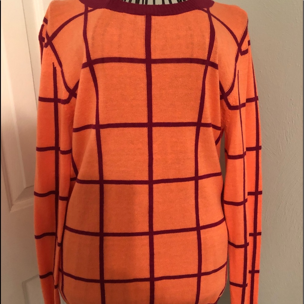 NWT Cremieux Crewneck Lightweight Knit Sweater - Windowpane Check - Size Small